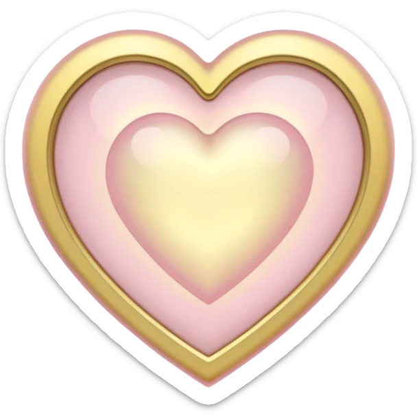 Heart with a halo in soft pink, beige and yellow pastel colors sticker