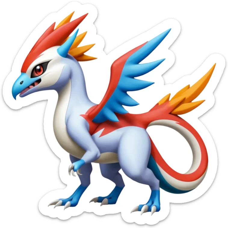 Meloetta-Latias-Nargacuga-Latios-Wargreymon-Protogen-Pokémon-Digimon-Fakémon-fusion-hybrid-creature sticker