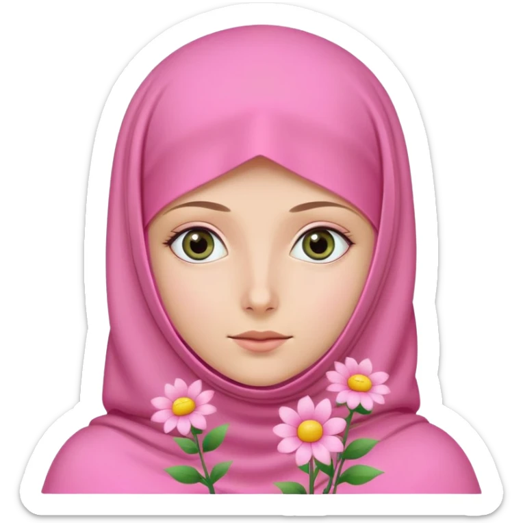 pink burka with flowers girl but with the face covered less the eyes sticker