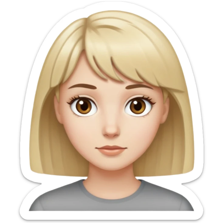 brown haired white girl with grey eyes and blonde white girl with short bangs and grey eyes sticker