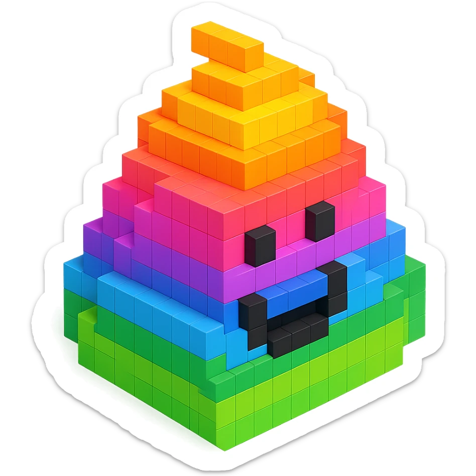 Poo rainbow  sticker