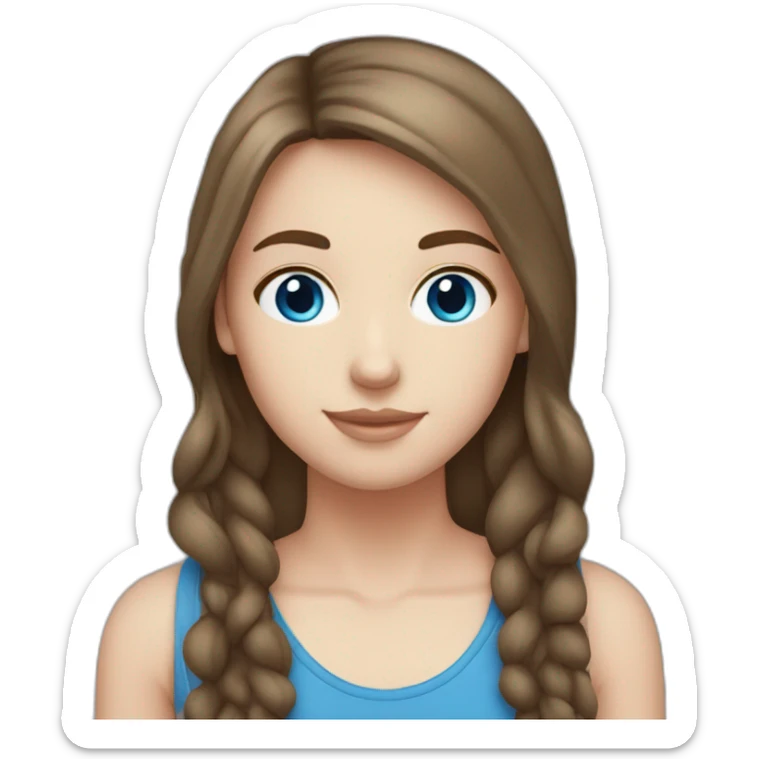 white girl brown hair blue eyes with white guy blue eyes on black cap sticker