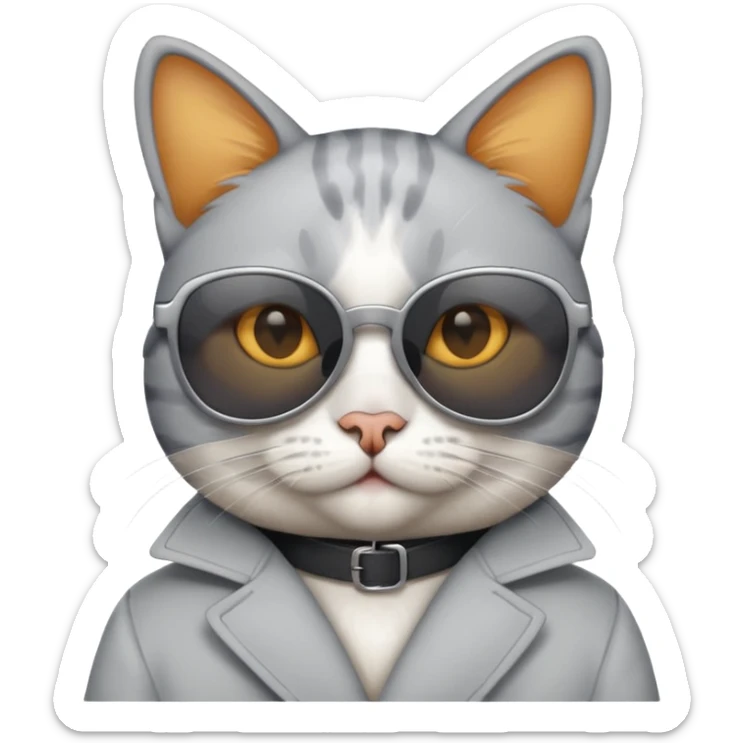 Cat with sunglasses sticker