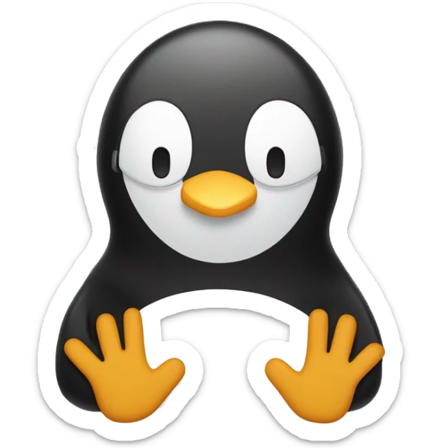 Un pingouin qui porte des gants pour faire la vaisselle sticker