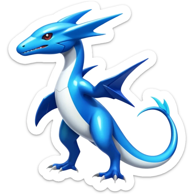 Shiny Glossy Oily Futuristic Latios-Gabite-Salandit-Helioptile-fusion (full body) sticker