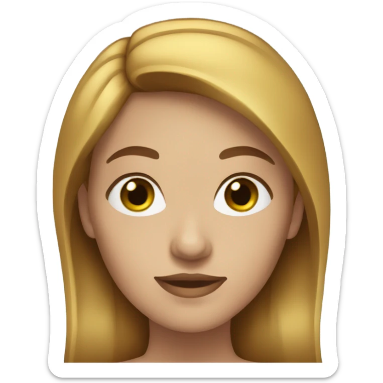 Woman with golden brown hair and blue-green eyes sticker