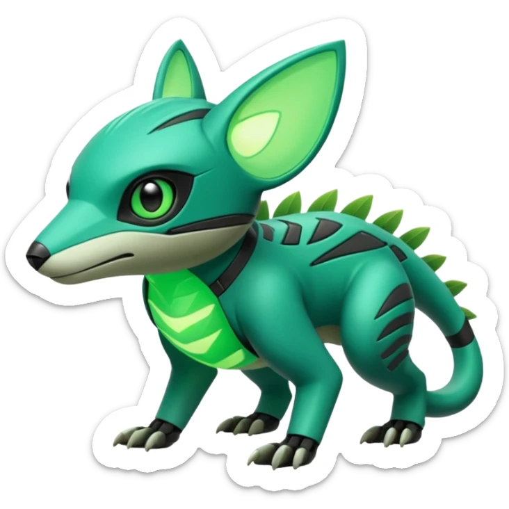  exotic tropical cyber-Sleuth-Loyd-Garmaddon-Litten-Linoone-Noibat-Fakémon-Pokémon-Vernid-creature sticker