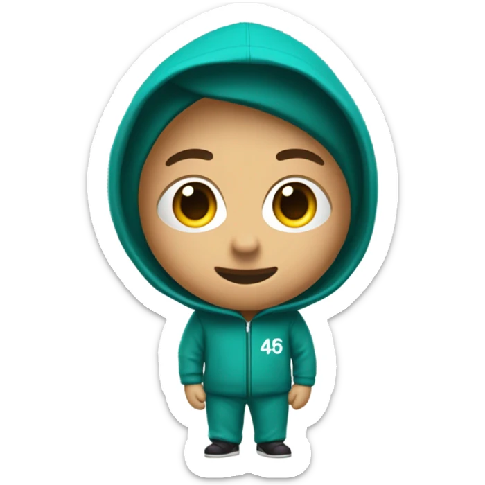 Make the emoji of player 456 in the movie Squid Game. sticker