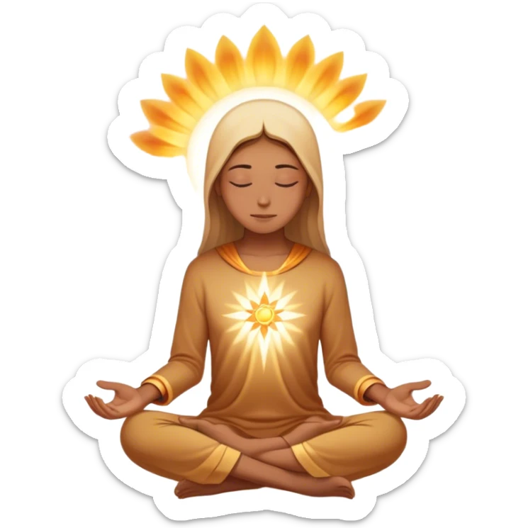 A silhouette of a person sitting with their head down, surrounded by two spiritual auras—one offering a hand and another radiating warmth, symbolizing kindness. A soft light behind them represents hope, unseen but present. 🌅 sticker