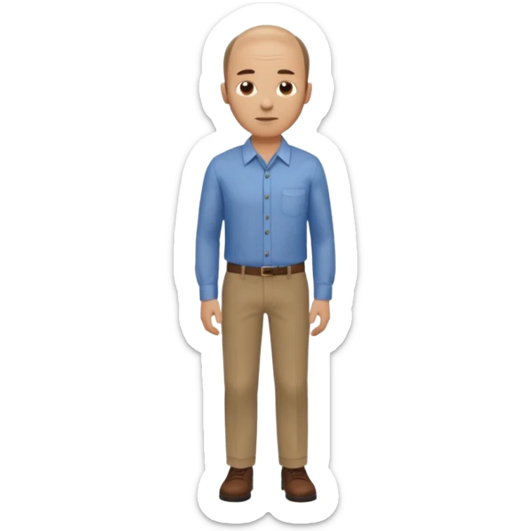 man mid 30's shirt and trousers balding hairline standing sticker