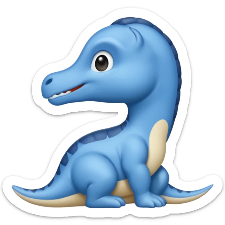 As un emoji de el dinosaurios ANQUILOSAURIO de perfil en color azul que sea bebe y tenga un efecto mas animado que sea mas animado y sin tantos picos  sticker
