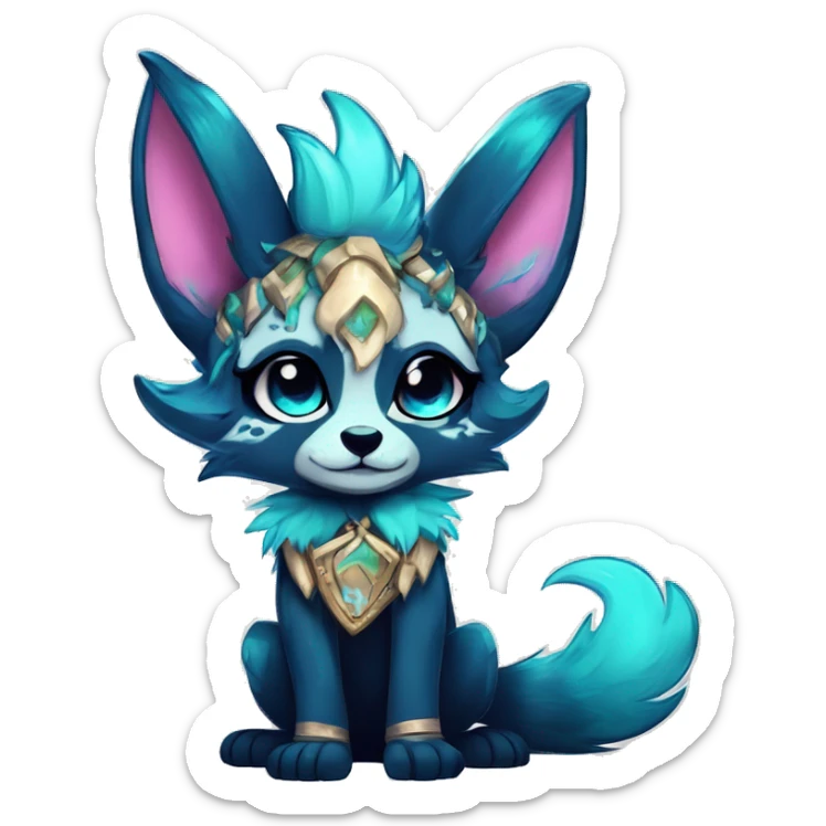 Cool cute Kawaii edgy fantasy shiny animal  fursona Fionbri vernid by griffsnuff & LiLaiRa & Falvie full body sticker