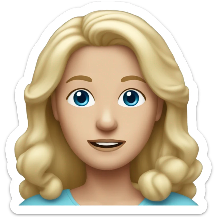 60 year old woman long blonde hair blue eyes  sticker