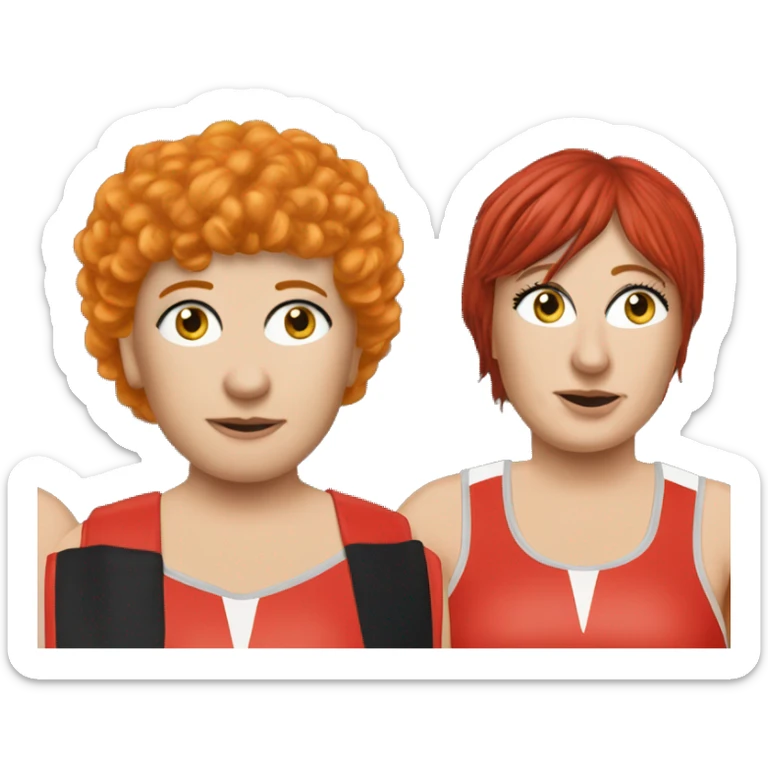 Sharon from Kath and Kim Australian tv show Magda szubanki wearing netball bib red hair  sticker