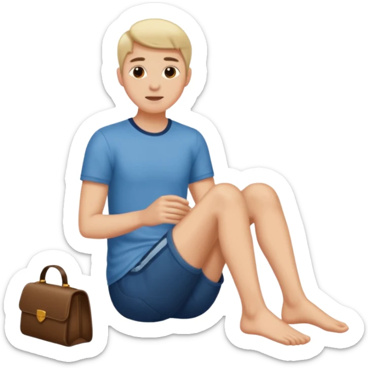 pessoa sentada com as pernas aparecendo, porem png sem aparecer no que ela ta sentada sticker