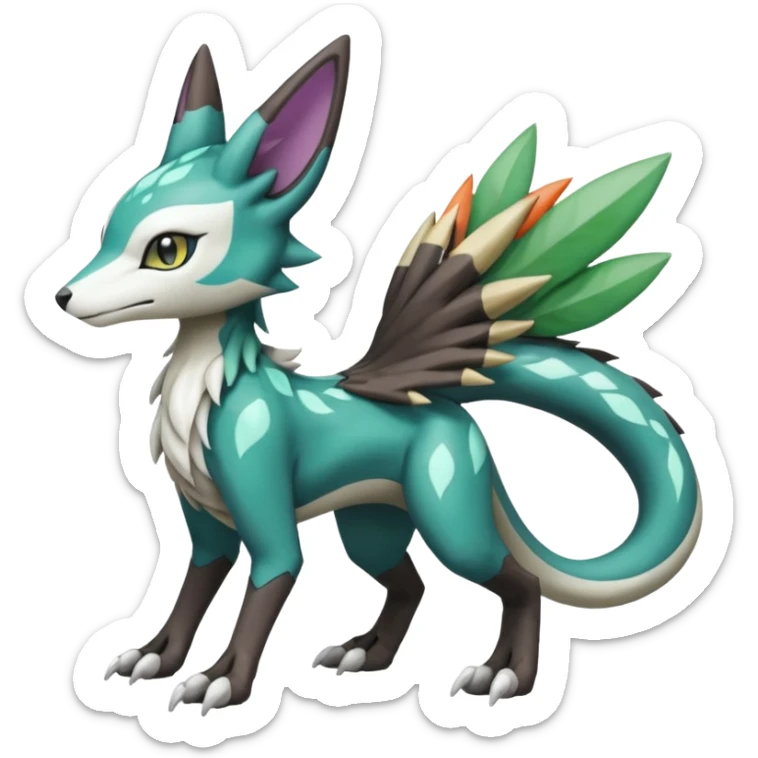 Meloetta-Cacomistl-Vernid-Trico-Sergal-Protogen-Primagen-Pokémon-Digimon-Fakémon-creature sticker