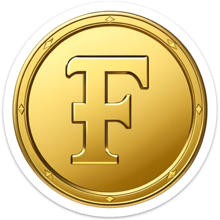 Currency crypto money symbol for the money "Fcoins" big letter F, casino coin colored

Dont make an E sticker
