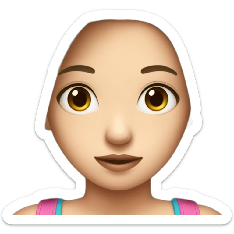 young skater girl fair skin with short dark hair wearing a tank top sticker