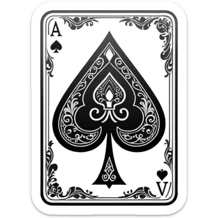 detail shot of card ace of spades sticker