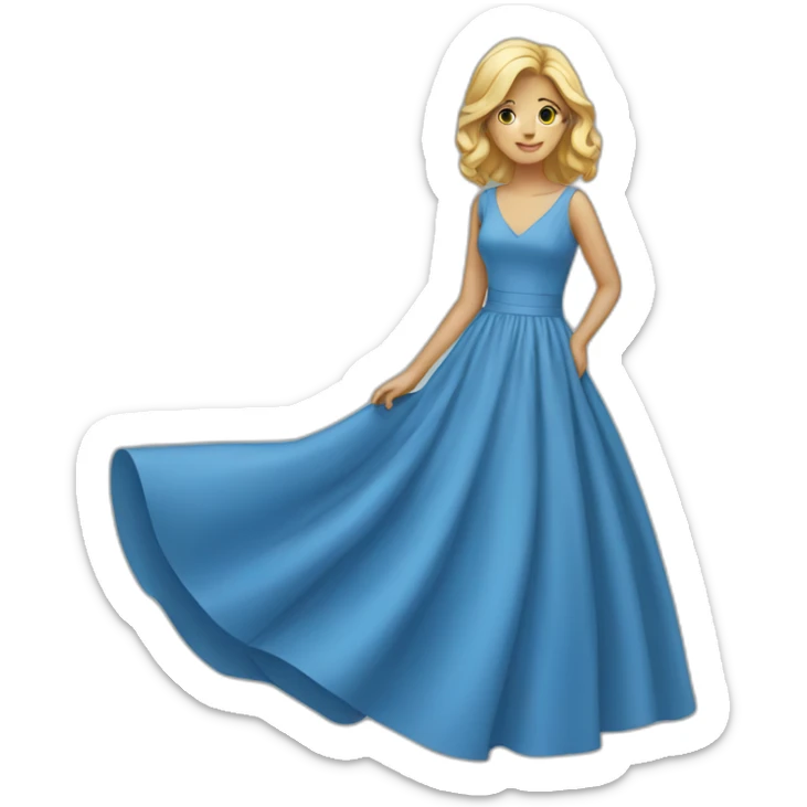 blue dress sticker