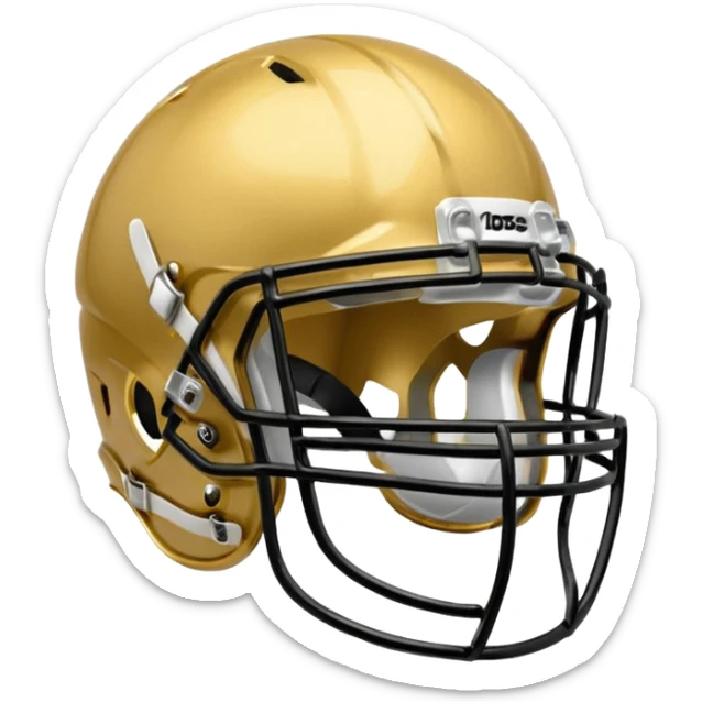 College football player helmet in gold color sticker