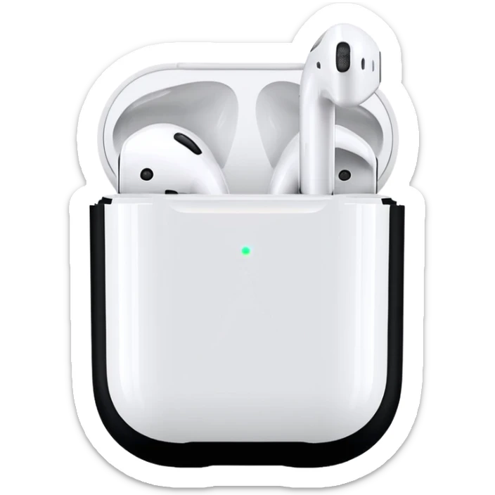 Gözleri kapalı, beyaz tenli ve dalgalı-kıvırcıkı siyah saçlı saç boyu orta omuzlarının biraz aşağısında bir kadın avatar, airpod kulaklıkları takılı müzik dinliyor ve kitap okuyor sticker