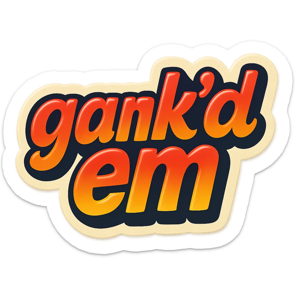 a logo, resembling that of a video tube site, for the text: "gank'd em" sticker