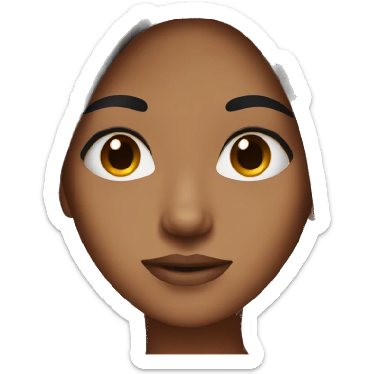 Brown skin woman with black straight hair and big brown eyes sticker