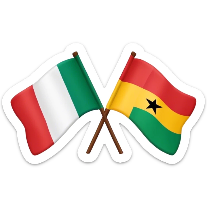 Nigeria flag mixed with Ghana flag Emojig mixer with Ghana flag emoji  sticker