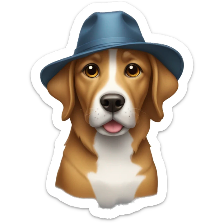 dog whith a hat sticker