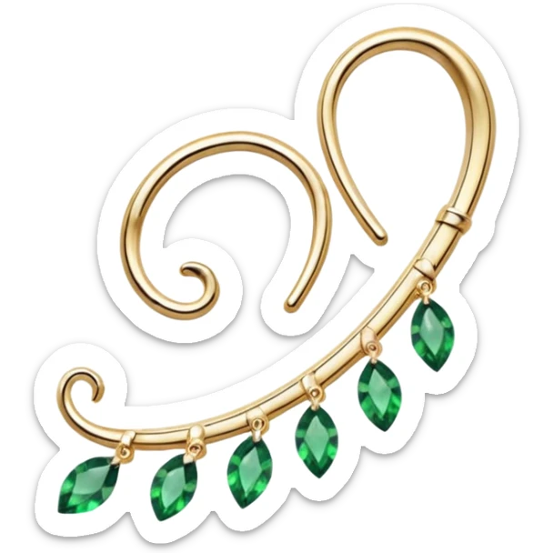 Elvish fae shiny sparkly translucent diaphanous ear climber ear cuff ear piece apparel sticker