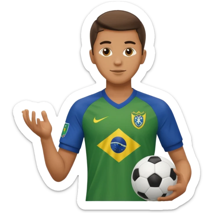 A guy juggling a soccer ball with a brazil fc shirt on sticker