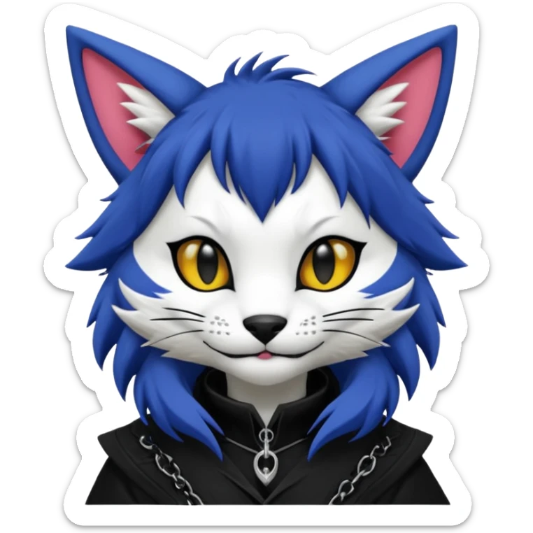 Cool gothic cute Kemonomimi Nekomimi Japanese Anime Kemono Furry Style Vernid-Sergal-Fursuit-furry-fursona sticker