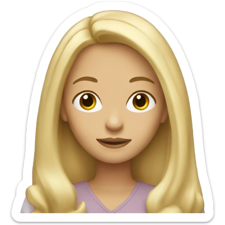 Blonde woman with long hair sticker