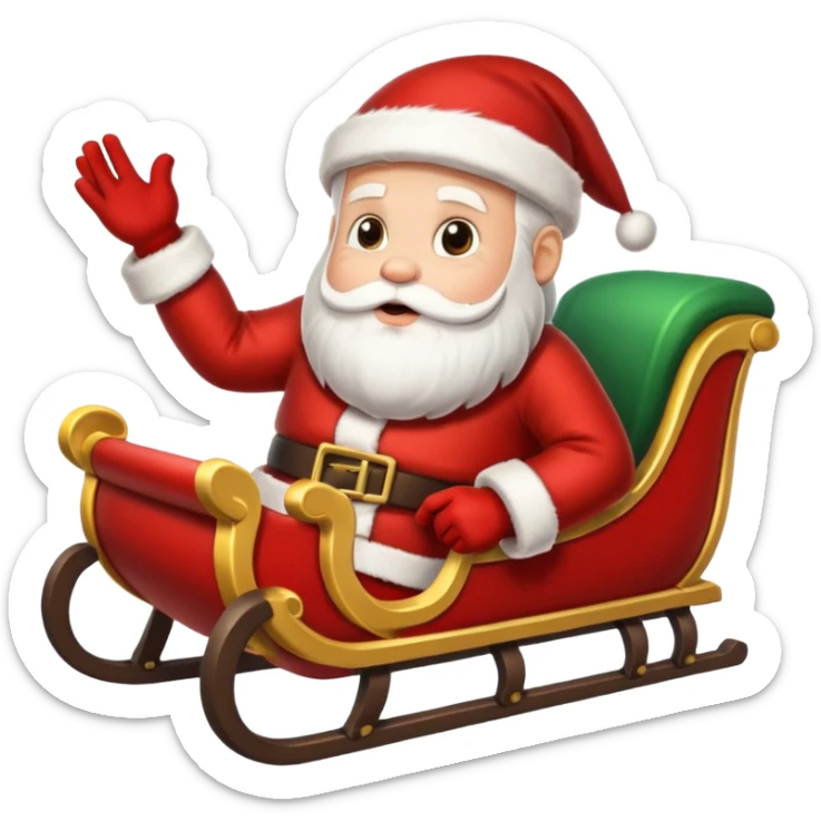 d'Eco de noël avec le père noël sur son traineau très réaliste sur un fond enneigé sticker