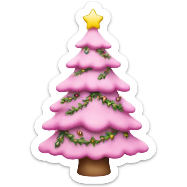 Pink Christmas tree sticker