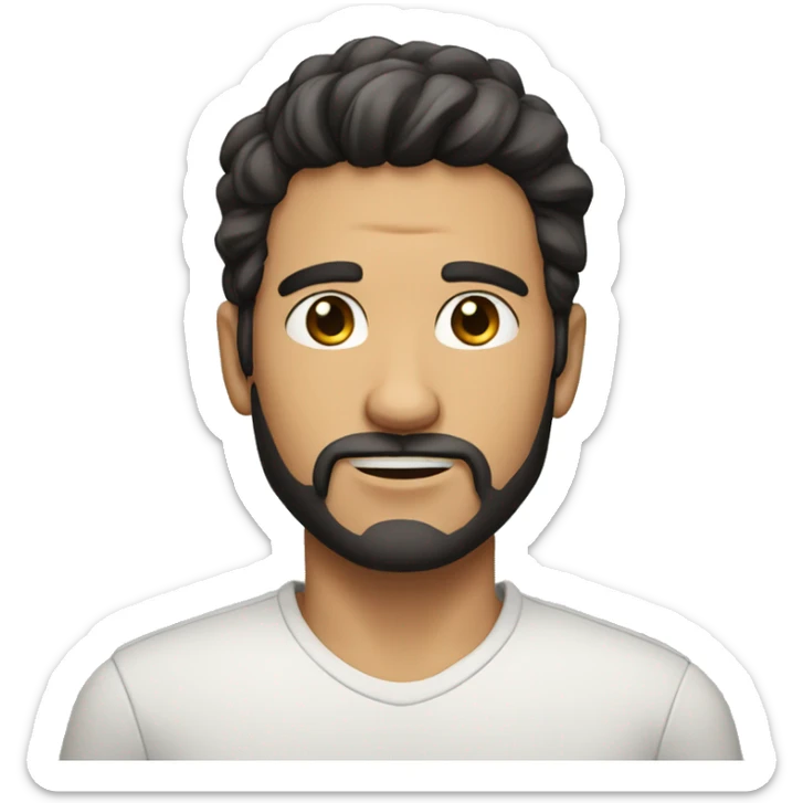 a male character with dark hair, some facial hair visible sticker