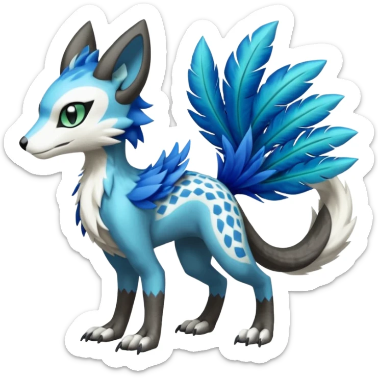 Meloetta-Vernid-Trico-Sergal-Pokémon-Digimon-Fakémon-fusion-hybrid-creature sticker