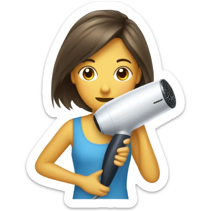 girl dries sail with hair dryer sticker