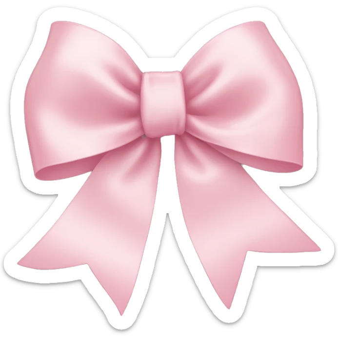 light pink ribbon bow sticker