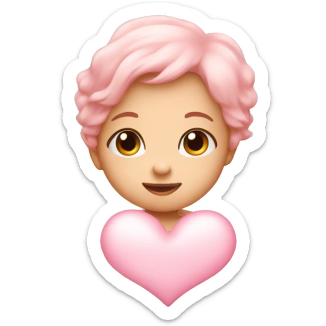 baby pink heart sticker