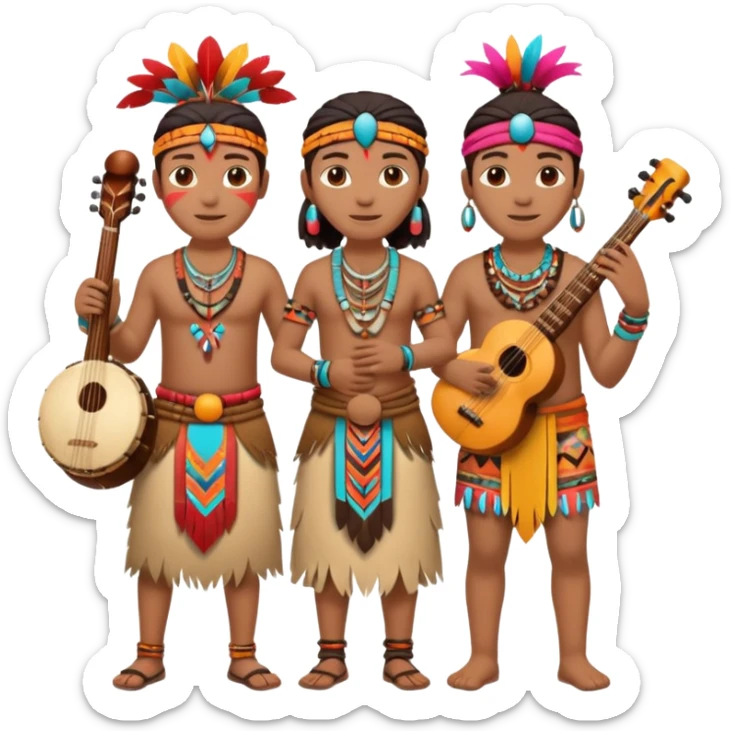 tribals in tribal colors festival time sticker