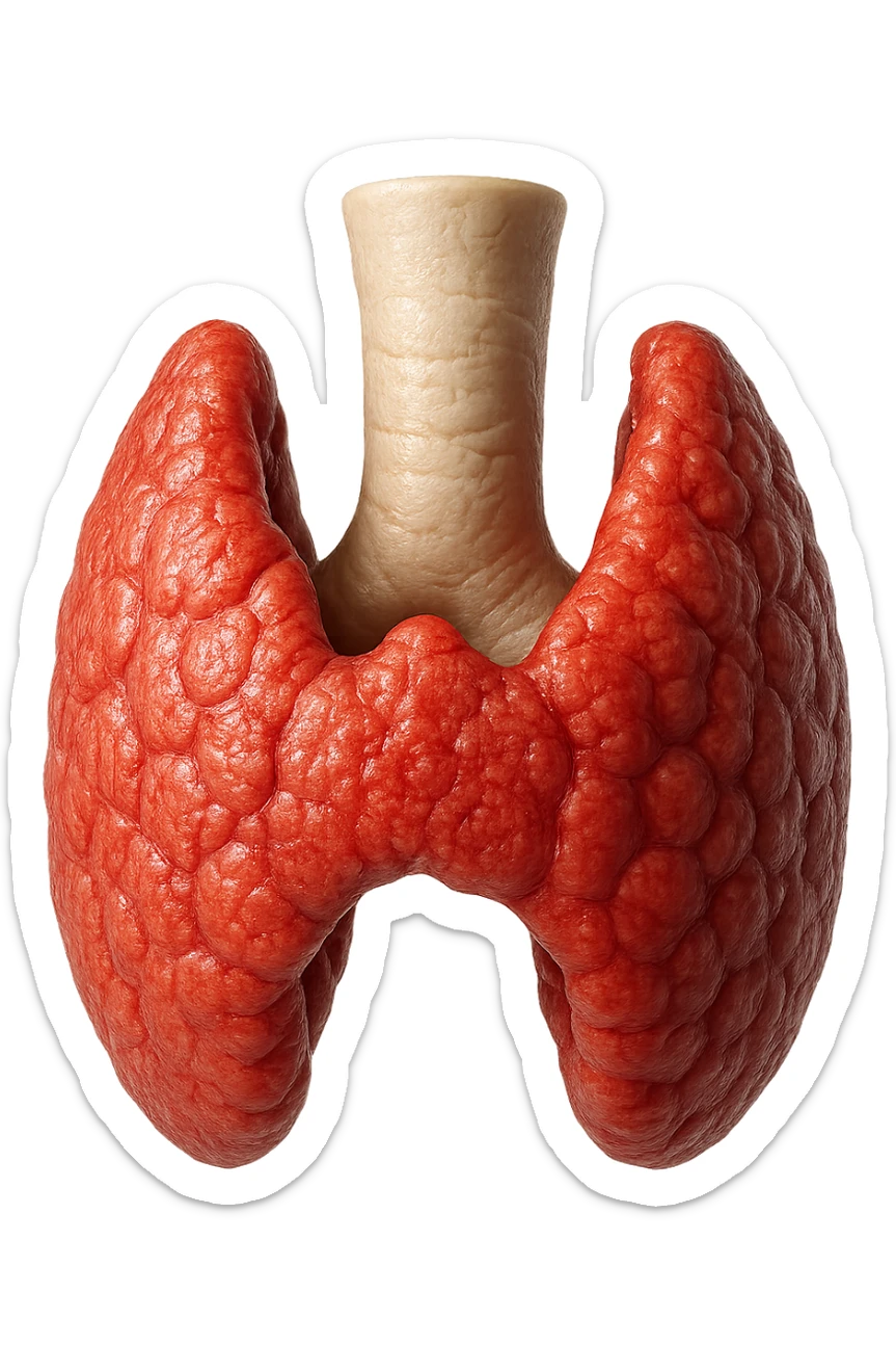 tiroide umana anatomica iperrealistica in 3d sticker