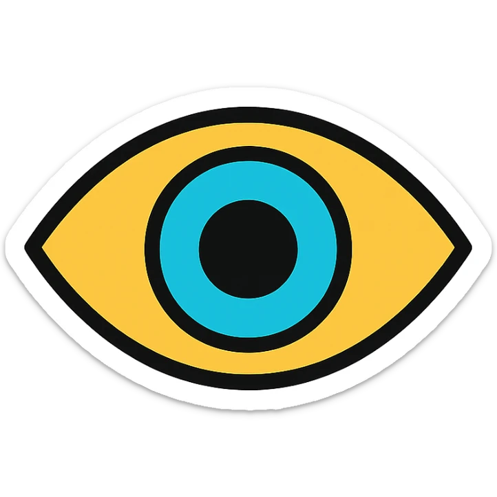 eyes icon with color outline sticker