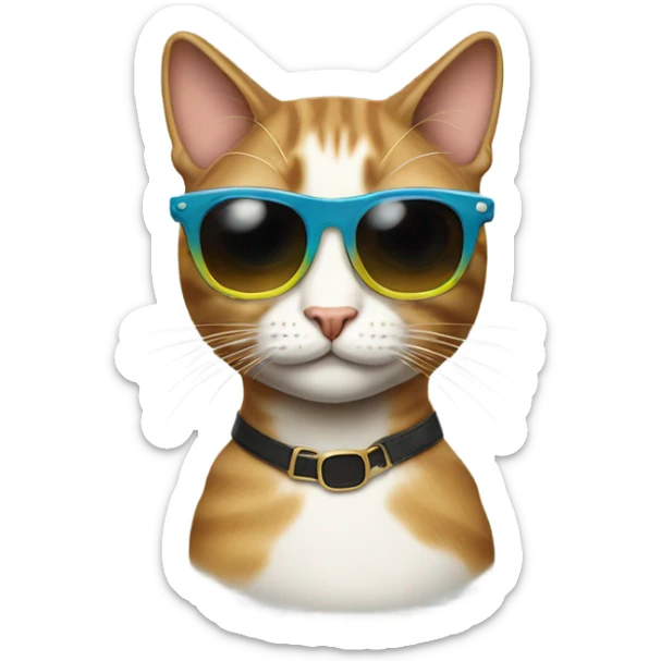 Cat with sunglasses sticker