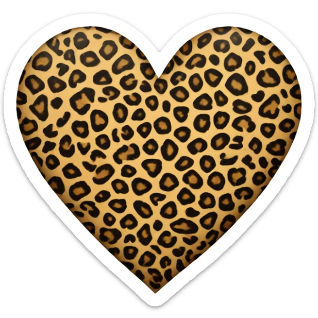Leopard print heart sticker
