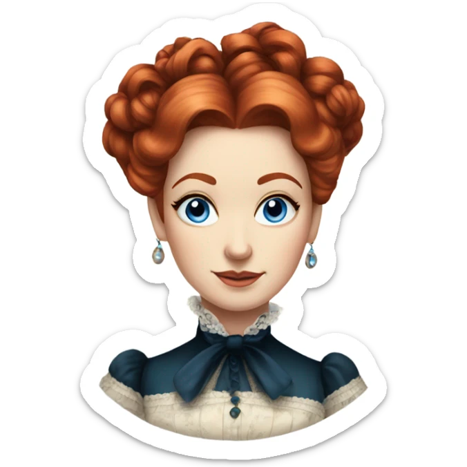 Victorian Redhead blue eyes sticker