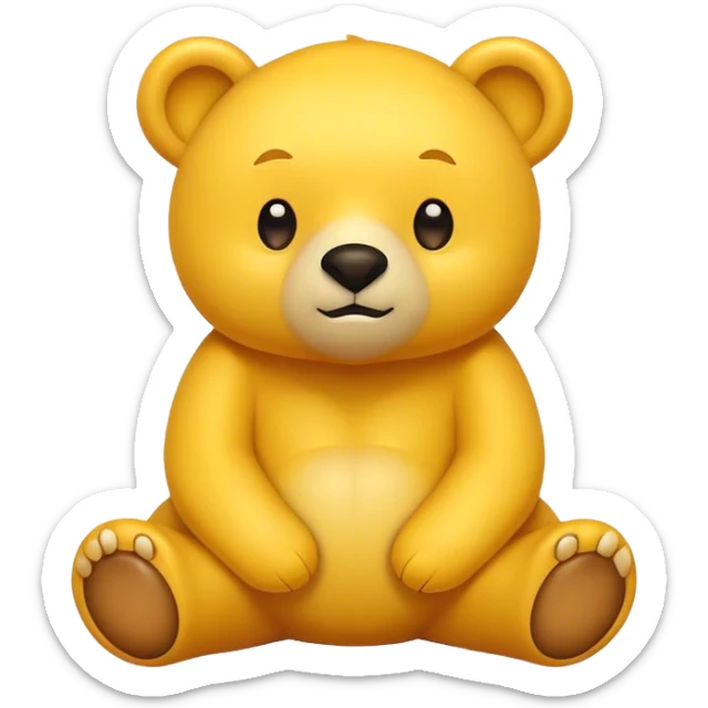 Yellow bear sticker