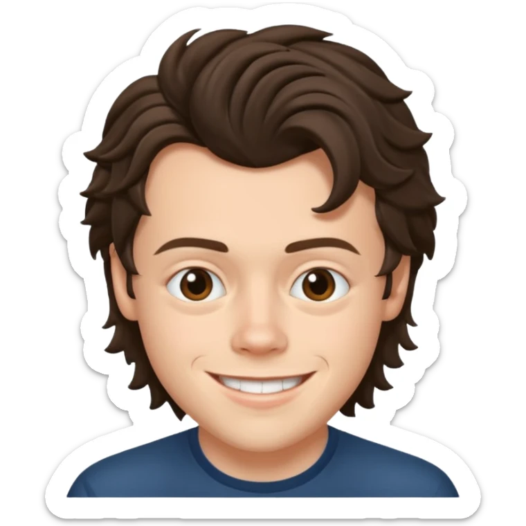 une joli personne qui ressemble a harry styles, avec beaucoup de details qui sourit sticker