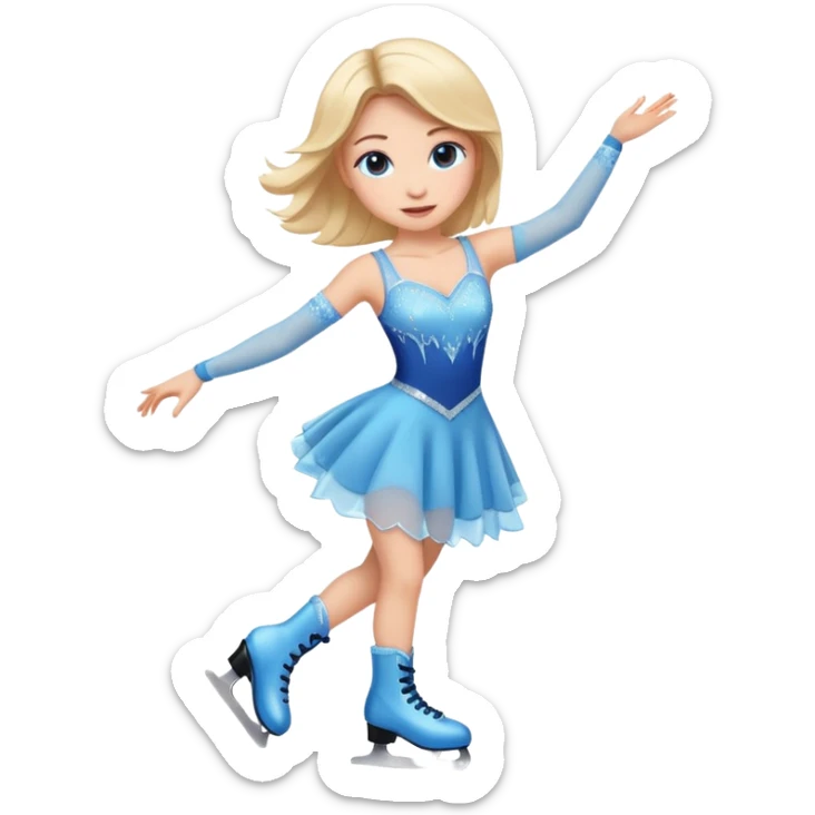 buz pıstının ustunde kayan,yarısma ıcın elbıse gıymıs ve artıstık hareketler yapan kadın emojısı  sticker